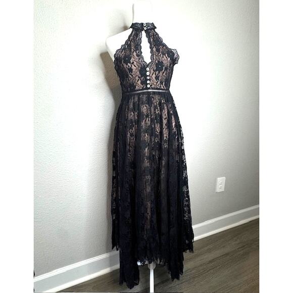 Mia Joy Fairy Goth Black Lace Tiered Ruffle Dress Size Small - Picture 1 of 16